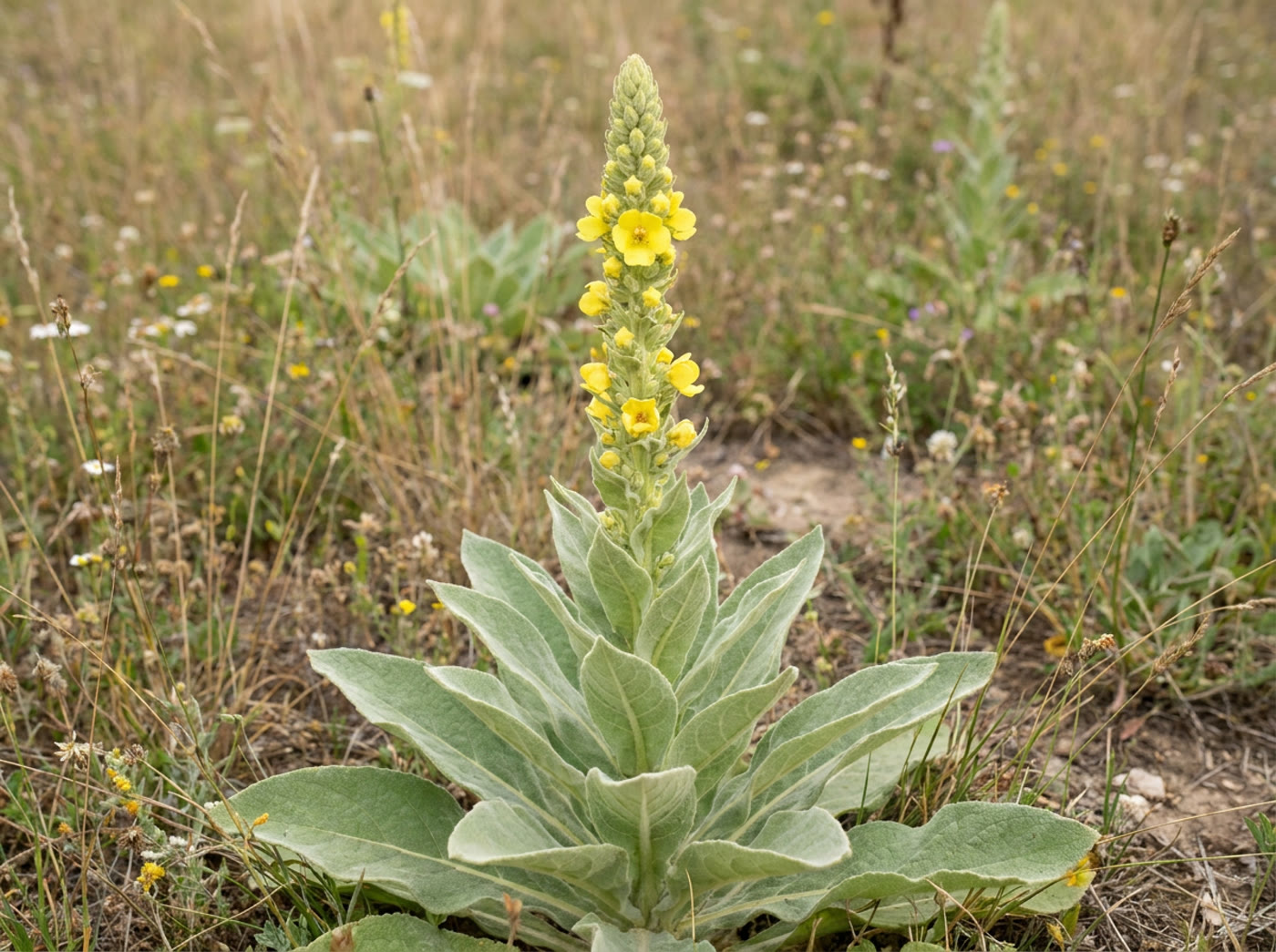 Wild mullein plant